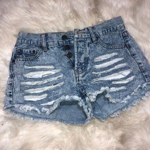 Ripped Demi Jean Shorts
